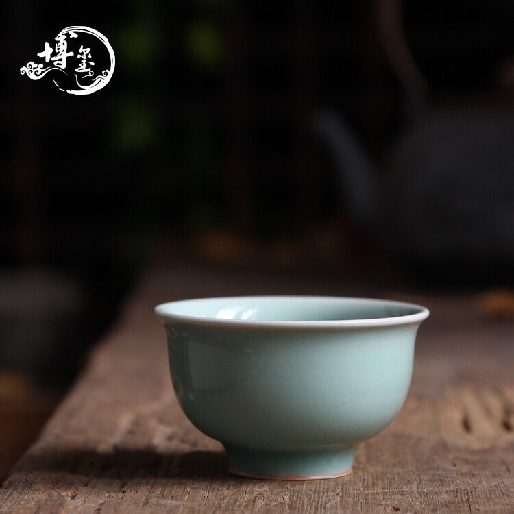 主人杯陶瓷功夫茶小杯高档礼品收藏品大师廖小林弟窑手工茶杯茶盏