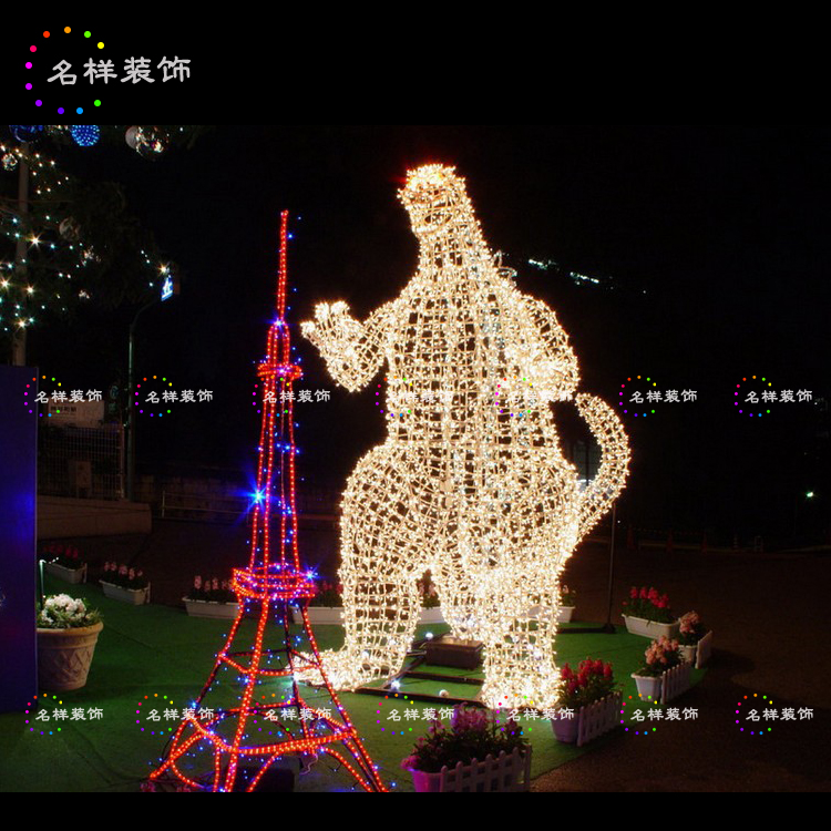名样广场商场大型圣诞节日哥斯拉动物LED灯光造型装饰道具厂直销|msdalam kategori bekalan perayaan/hadiah, item Krismas/hadiah/perhiasan, pokok Krismas - dari Buy2taobao.com untuk memberikan perkhidmatan ejen Taobao profesional membeli