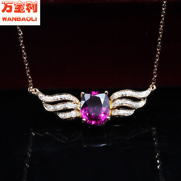 天使锁骨链18K玫瑰金天然镁铝石榴石钻石女士吊坠项坠 3.6克拉|ruв категории Украшения,ювелирные изделия, Другие украшения - от Buy2taobao.com для оказания профессиональной услуги покупки агента Taobao