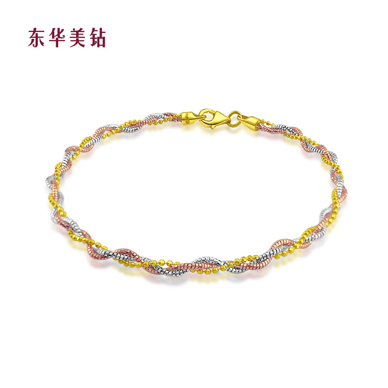 东华美钻 18K彩金 手链 藕断丝连 手镯链