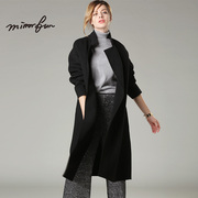 mrrorfun冬装，宽松茧型落肩长款双面，呢大衣羊绒大衣