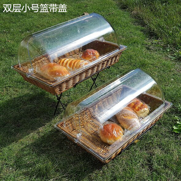 double-deck Bread basket Fruits Basket Bread Basket Display rack rectangle Rattan basket With cover suit Fruit plate Storage basketin the Tableware , Tableware , Fruit bowl/Fruit plate/Hamper category - from Buy2taobao.com to provide professional Taobao agent buy service