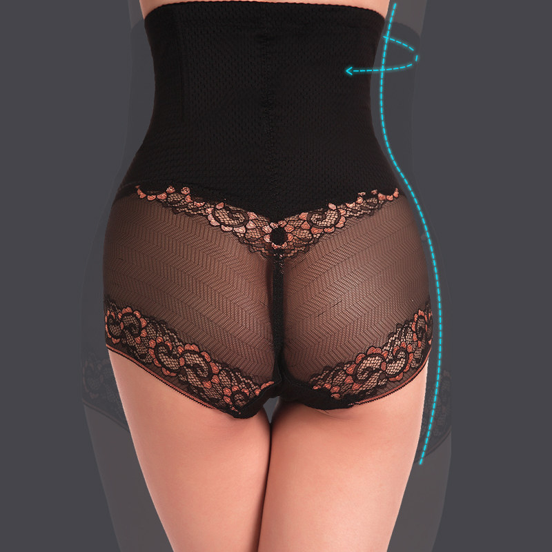 高腰美体收腹裤塑身裤了蕾丝透明超薄收胃提臀产后瘦身内裤女士