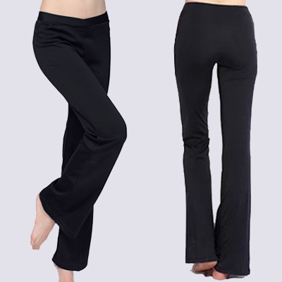 广场舞服装拉丁跳舞蹈裤秋男女牛奶丝黑色练功健美健身运动长裤子