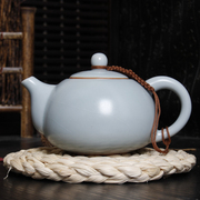 德化汝窑茶具圆壶泡，精致茶壶陶瓷大号，水壶汝瓷单壶玻璃紫砂壶