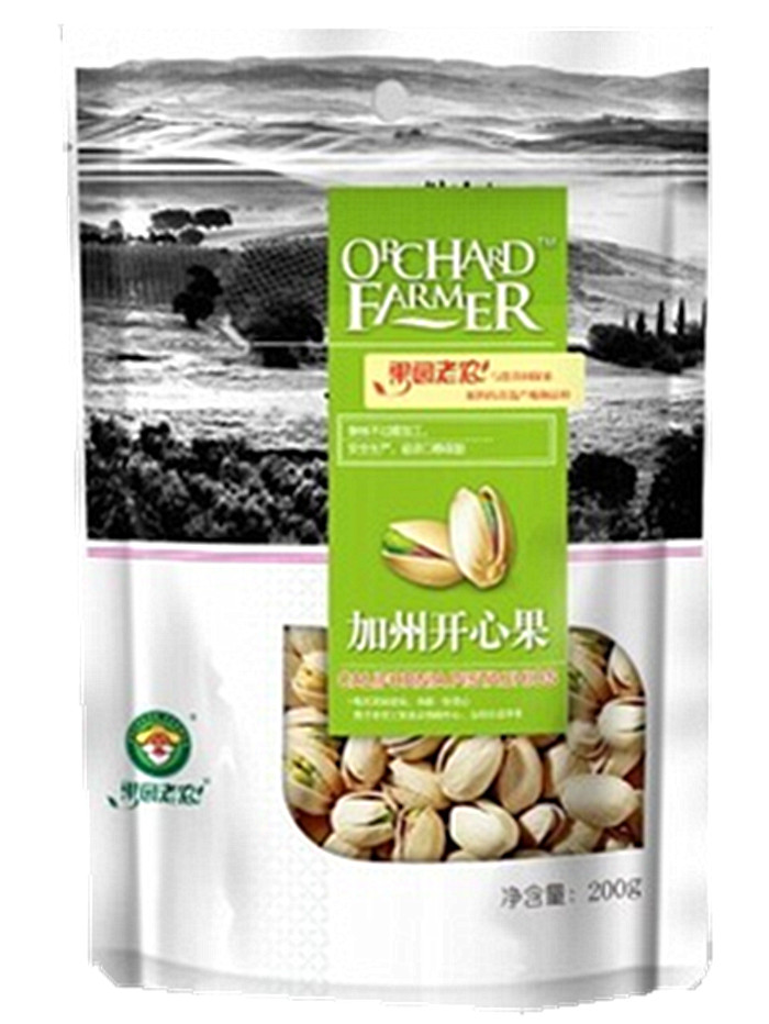 北京特产果园老农加州开心果无漂白原色200g克勤克俭