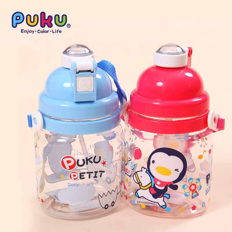 Blue Penguin PUKU bounce Straw cup Water cup Portable outdoors Leak proof student children straps kettlein the Diapers/Care/Feeding/Push lathe , Cups/Tableware/Grind/Attachment , Kettle category - from Buy2taobao.com to provide professional Taobao agent buy service