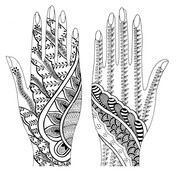 设计素材 印度彩绘传统指甲花纹身图案 Henna designs 234P
