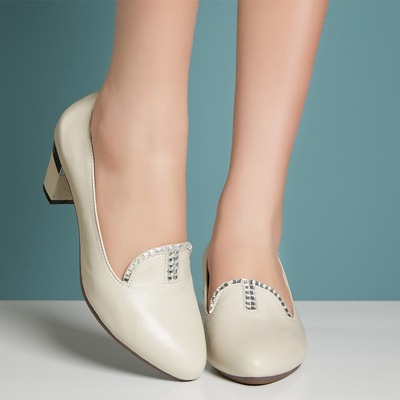 标题优化:2015春秋浅口懒人女式鞋子单鞋中跟圆头低帮百搭水钻大码皮鞋包邮