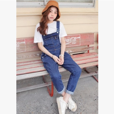 2018 Korean tidal Harajuku BF College wind cowboy rompers trousers Easy student camisole Jumpsuits Women's wearin the Women's clothing/Boutique , Jeans category - from Buy2taobao.com to provide professional Taobao agent buy service