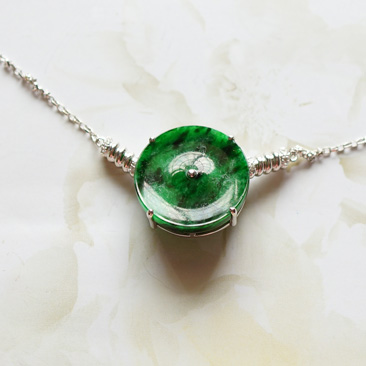 No bargain Colorful Emerald Yunnan A cargo of natural Jade flat buckle Clavicle chain Ping An buckle Jade bucklein the Jewelry/Diamond/Jade/Gold , Jade (New) , Choker category - from Buy2taobao.com to provide professional Taobao agent buy service