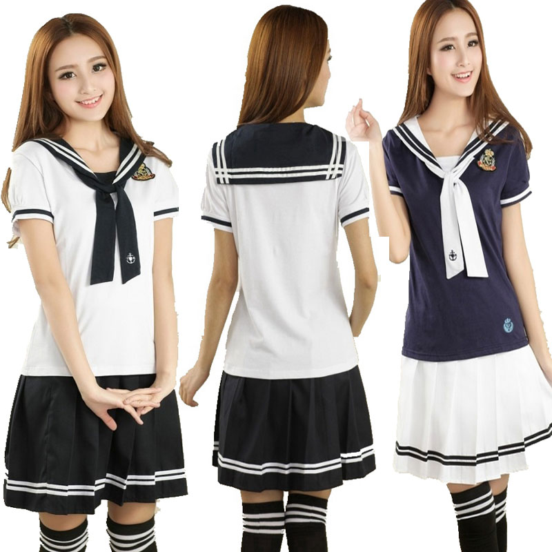 水手服套装少女装夏装海军领初中学生短袖校服2件套T短裙青少年女|ruв категории Женская одежда, костюм/студенты школьную форму/обмундирования, студенты школьную форму - от Buy2taobao.com для оказания профессиональной услуги покупки агента Taobao