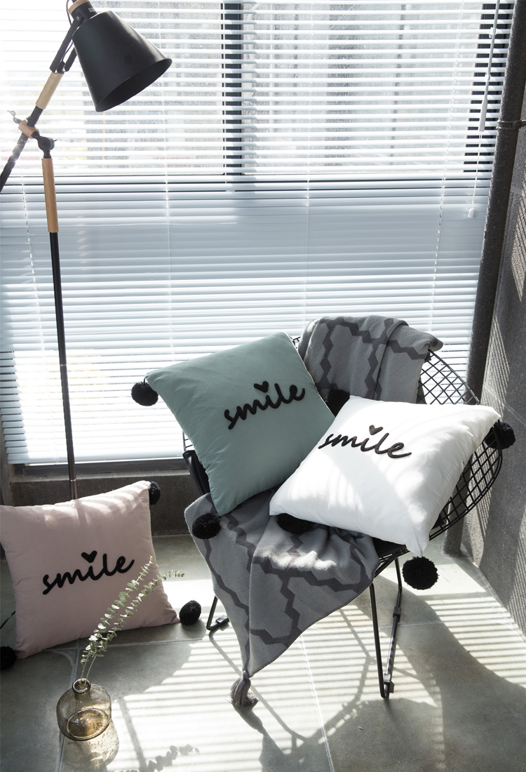 Northern Europe INS sofa Pillows Cushion Long pillow Cute fur ball modern Simplicity black and white Cottonin the Home Fabric , Pillow/Pillow category - from Buy2taobao.com to provide professional Taobao agent buy service