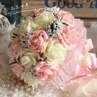 韩式新娘手捧花束仿真玫瑰花球唯美婚庆用花婚礼拍摄道具