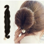 日韩国进口海绵盘发器丸子头花苞头盘发工具珍珠盘发棒头饰品