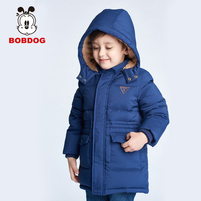 巴布豆童装男童中长款羽绒服中小童2016新款
