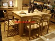 水曲柳全实木餐桌现代简约实木餐台6人饭桌定制原木色餐桌椅