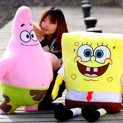 海绵宝宝公仔派大星大号毛绒玩具布娃娃抱枕六