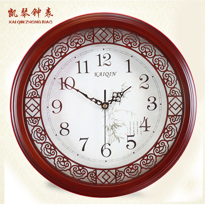 标题优化:中式钟表挂钟客厅 静音现代卧室挂表 实木简约丽声时钟创意石英钟