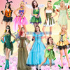 万圣节Cosplay儿童化妆舞会服装 女童花仙子绿仙子绿精灵公主衣服