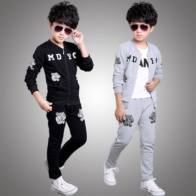 儿童装秋装男童长袖套装2015男孩秋季衣服10中大童运动休闲二件套