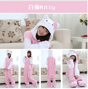 Kigurumi Pajamas onesie 送爪hello kt猫卡通动物连体睡衣冬