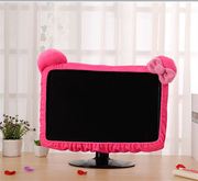 可爱台式17-27寸电脑套防尘罩毛绒，卡通液晶屏显示器，圈装饰边框。