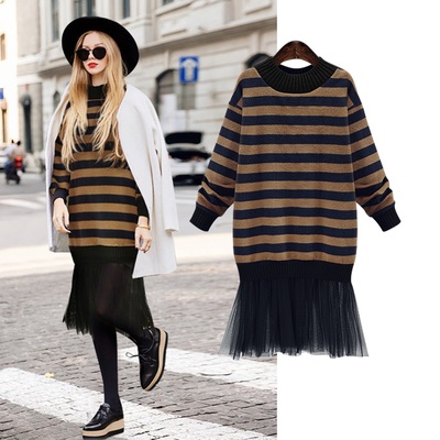 中长款毛衣女式打底衫2016秋冬新款欧美宽松