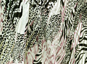 韩国进口/黑白豹纹图案条子银线压皱镂空时装面料/衬衫连衣裙围巾