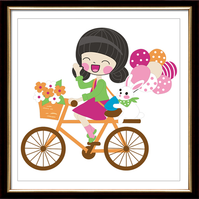 十字绣卡通人物动漫女孩儿童卧室客厅印花简单