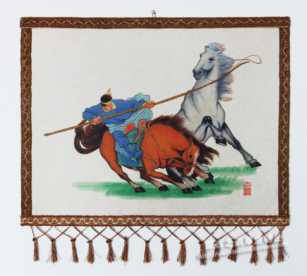 蒙古毡画彩色蒙古族特色工艺品挂画套马杆毛毡画装饰画草原小骑手|msdalam kategori Ciri-ciri kraftangan, Minoriti mempunyai kraf, Mongolia ciri-ciri, 蒙古皮 lukisan - dari Buy2taobao.com untuk memberikan perkhidmatan ejen Taobao profesional membeli
