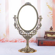 号大高清欧式镜子化妆镜台式公主镜复古椭圆女梳妆镜书桌台面镜