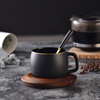 北欧式陶瓷杯子创意描金粗面咖啡杯碟套装简约英式下午茶杯红茶杯