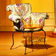 古典餐椅欧式围椅星级酒店，会客椅样板房，软包椅花布餐椅sc010