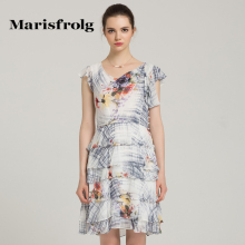 Marisfrolg/玛丝菲尔女装时尚桑蚕丝真丝印花连衣裙女装专柜正品图片