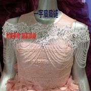 复古奢华新娘饰品手工蕾丝，水晶肩链婚纱，礼服配饰韩式公主颈链