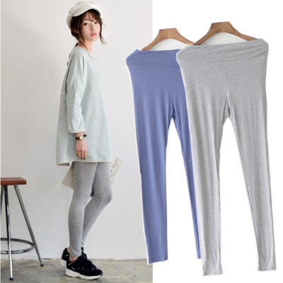 打底裤女超柔软莫代尔棉弹力宽腰时尚休闲小脚裤紧身纯色长裤包邮