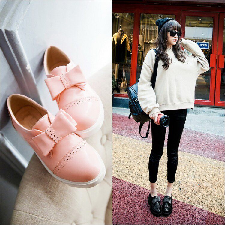 最新时尚田园深口圆头平跟纯色套脚2015新款甜美女式单鞋女低帮鞋