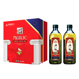 阿格利司希腊特级初榨进口橄榄油1l*2礼盒装福利团购食用油