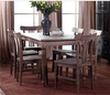 欧式新古典实木餐桌椅做旧复古松木餐桌高档家用圆腿造型长方桌子