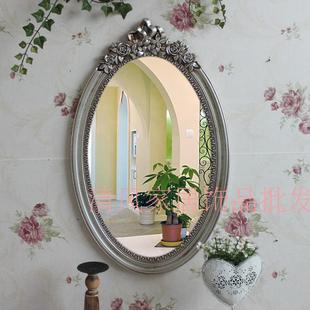 清风家居饰品 欧式白色田园风格 卫生间镜子 梳妆镜 悬挂浴室镜