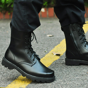 军迷靴男特种兵特色定制靴，真皮马丁靴单靴，防水防羊毛靴子大码
