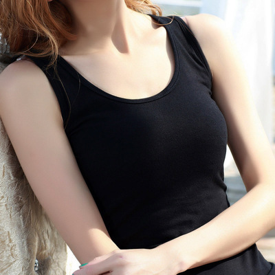 黑色背心打底衫女工字内搭百搭短款修身紧身外穿白色吊带背心女夏