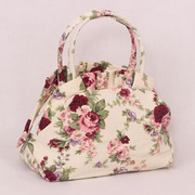 韩版可爱淑女手提包花朵，小包印花布包，女包时尚手拎碎花帆布包包