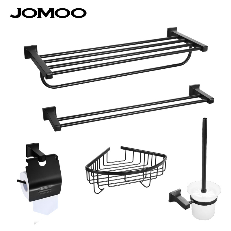 JOMOO Jiumu Space aluminum Pendant black Eiffel series Bathroom Accessories Five-piece 939417 New productsin the Decoration main material , Toiletries , Bathroom Hardware/Pendant , Towel rack/Towel rack category - from Buy2taobao.com to provide professional Taobao agent buy service