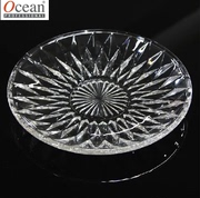 进口泰国Ocean创意水晶钻石小碟子 浅碟耐热玻璃果盘 小吃甜品碟