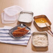 日本Nissen日本制18-8不锈钢食品收纳盒保鲜盒储存罐饭盒套装