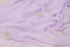 中国风团花绣花淡紫色雪纺刺绣礼服古装旗袍汉服装布料可