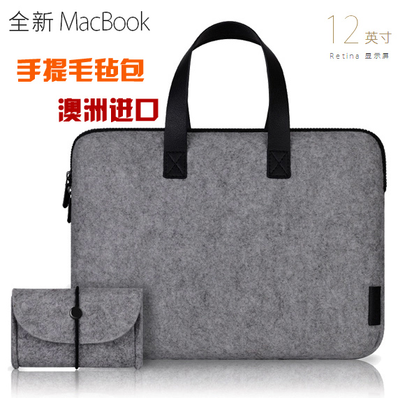 ipad卡提诺macbook 12 pro air 11 13 15寸毛毡手提电脑mac内胆包