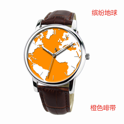 标题优化:HOSZION缤纷地球HOME个性纯手工定制手表 创意概念手表包邮